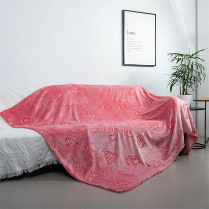 Soft Fleece Blanket Luminous Warm Flannel Blankets Glow In The Dark Stars Moon Print Sheet Sofa Bedspread Leisure Coverings Gift