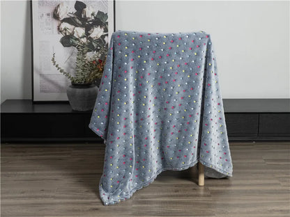 Soft Fleece Blanket Luminous Warm Flannel Blankets Glow In The Dark Stars Moon Print Sheet Sofa Bedspread Leisure Coverings Gift