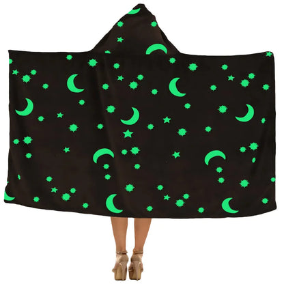Soft Fleece Blanket Luminous Warm Flannel Blankets Glow In The Dark Stars Moon Print Sheet Sofa Bedspread Leisure Coverings Gift