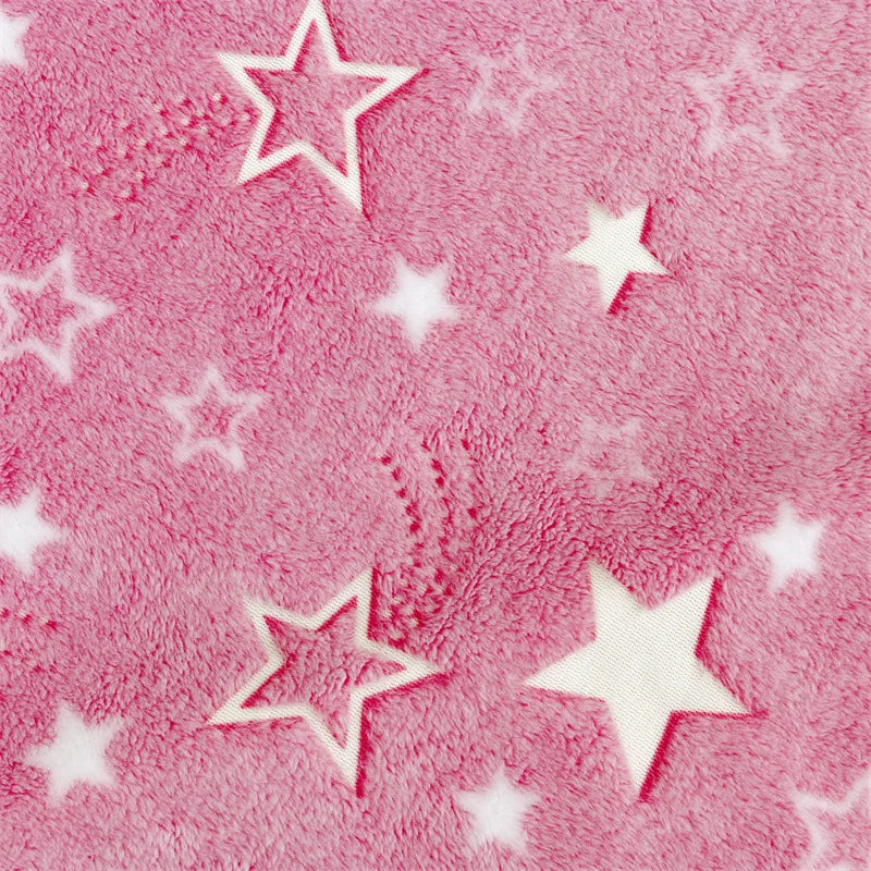 Soft Fleece Blanket Luminous Warm Flannel Blankets Glow In The Dark Stars Moon Print Sheet Sofa Bedspread Leisure Coverings Gift