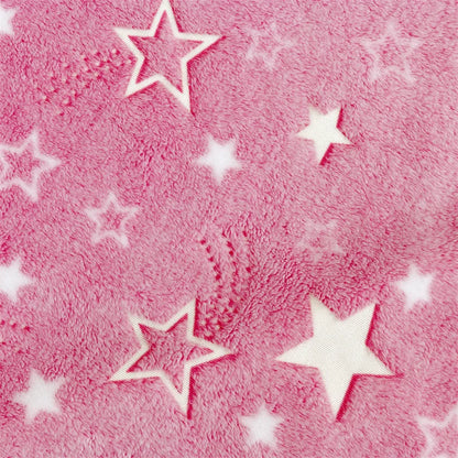 Soft Fleece Blanket Luminous Warm Flannel Blankets Glow In The Dark Stars Moon Print Sheet Sofa Bedspread Leisure Coverings Gift