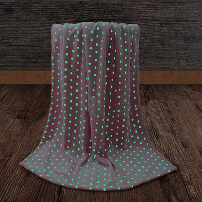 Soft Fleece Blanket Luminous Warm Flannel Blankets Glow In The Dark Stars Moon Print Sheet Sofa Bedspread Leisure Coverings Gift