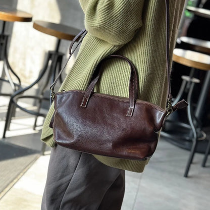 Soft Genuine Leather Large Capacity Hobos Exquisite Elegant Commuter Handbags Female Simple Leisure Fashion All-match Purses