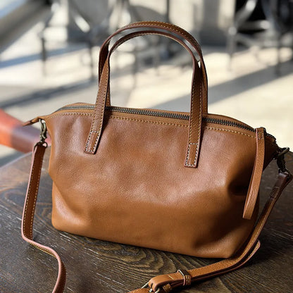 Soft Genuine Leather Large Capacity Hobos Exquisite Elegant Commuter Handbags Female Simple Leisure Fashion All-match Purses