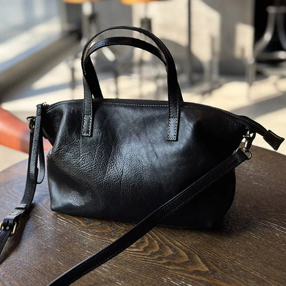 Soft Genuine Leather Large Capacity Hobos Exquisite Elegant Commuter Handbags Female Simple Leisure Fashion All-match Purses
