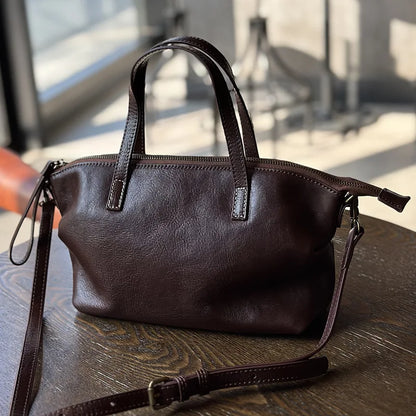 Soft Genuine Leather Large Capacity Hobos Exquisite Elegant Commuter Handbags Female Simple Leisure Fashion All-match Purses