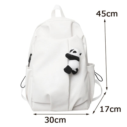 Soft Leather Big Backpack Women Solid Color Wild Trend Casual Large Capacity Ladies Travel Bag Backpack for Teenage Girls Boys