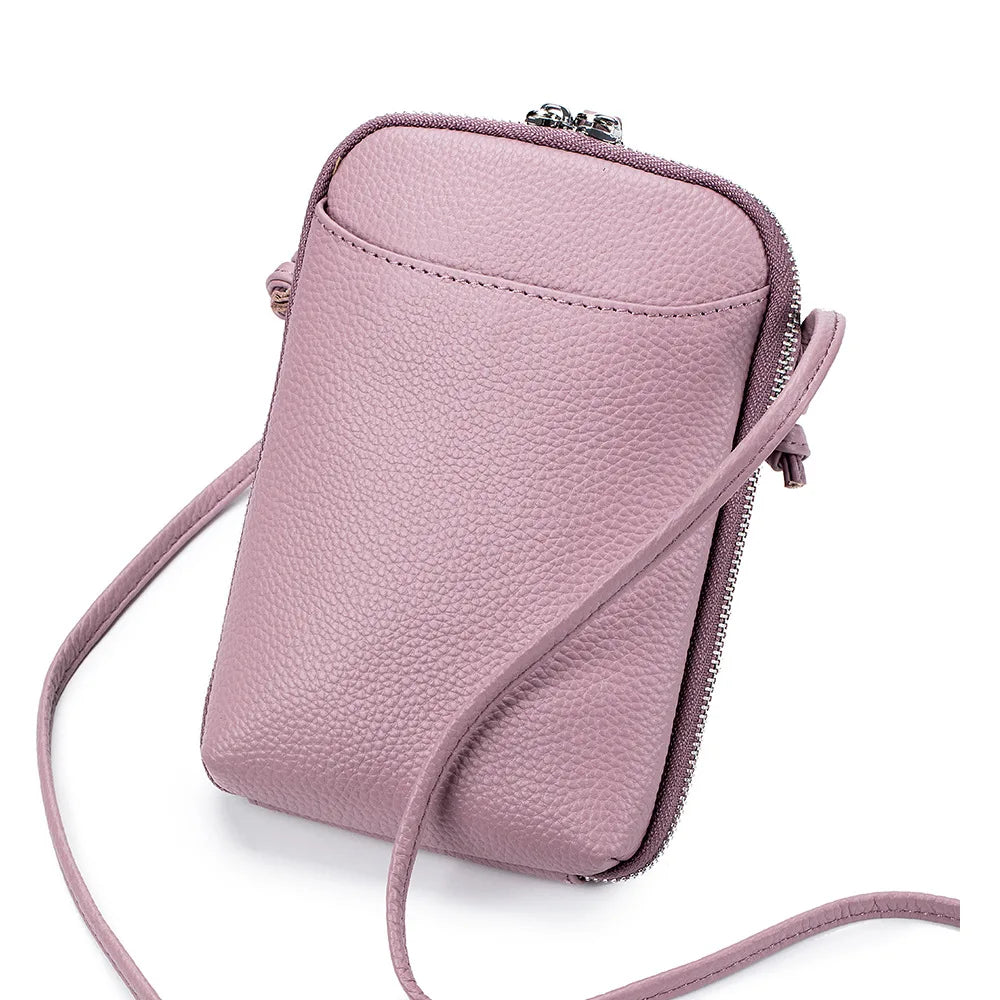 Soft Leather Cell Phone Purse Women Mini Flap Bags Simple Shoulder Bag Large Capacity Lady Crossbody Bag Designer Clutch Purse