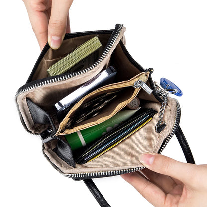 Soft Leather Cell Phone Purse Women Mini Flap Bags Simple Shoulder Bag Large Capacity Lady Crossbody Bag Designer Clutch Purse