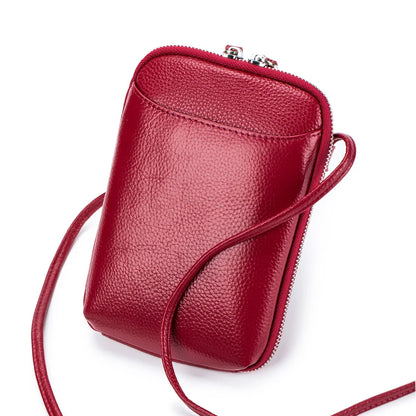 Soft Leather Cell Phone Purse Women Mini Flap Bags Simple Shoulder Bag Large Capacity Lady Crossbody Bag Designer Clutch Purse