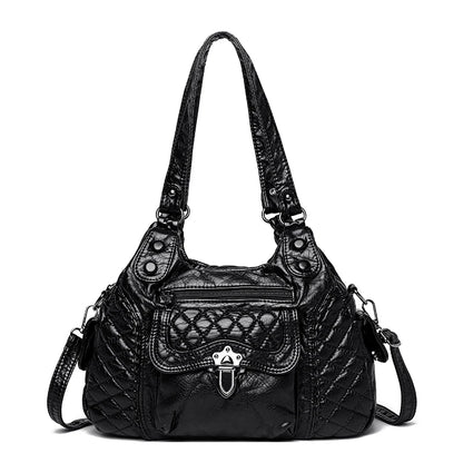 Soft Leather Luxury Handbags Women New Casual Tote Bag Designer Ladies Large Shoulder Crossbody Handbag Sac for Female Patchwork