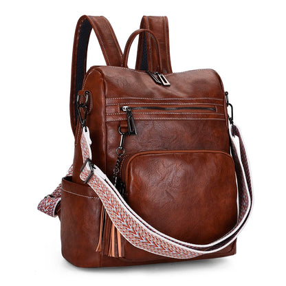 Soft Leather Shoulder Bags Women Leisure Purses Fashion Backpack For Travel Shopping School Large Capacity Summer Spring