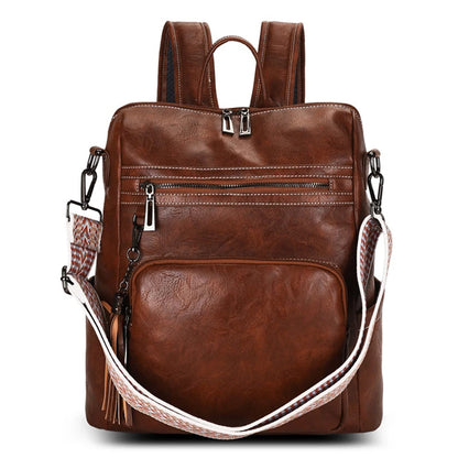 Soft Leather Shoulder Bags Women Leisure Purses Fashion Backpack For Travel Shopping School Large Capacity Summer Spring