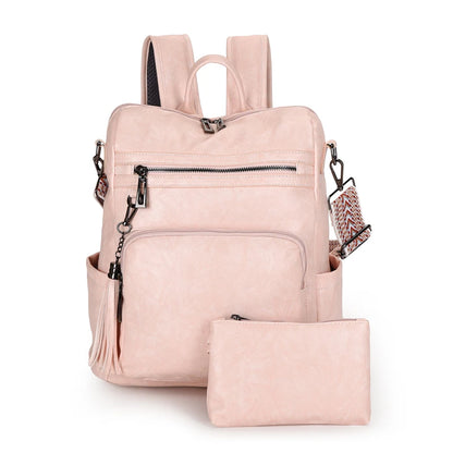 Soft Leather Shoulder Bags Women Leisure Purses Fashion Backpack For Travel Shopping School Large Capacity Summer Spring