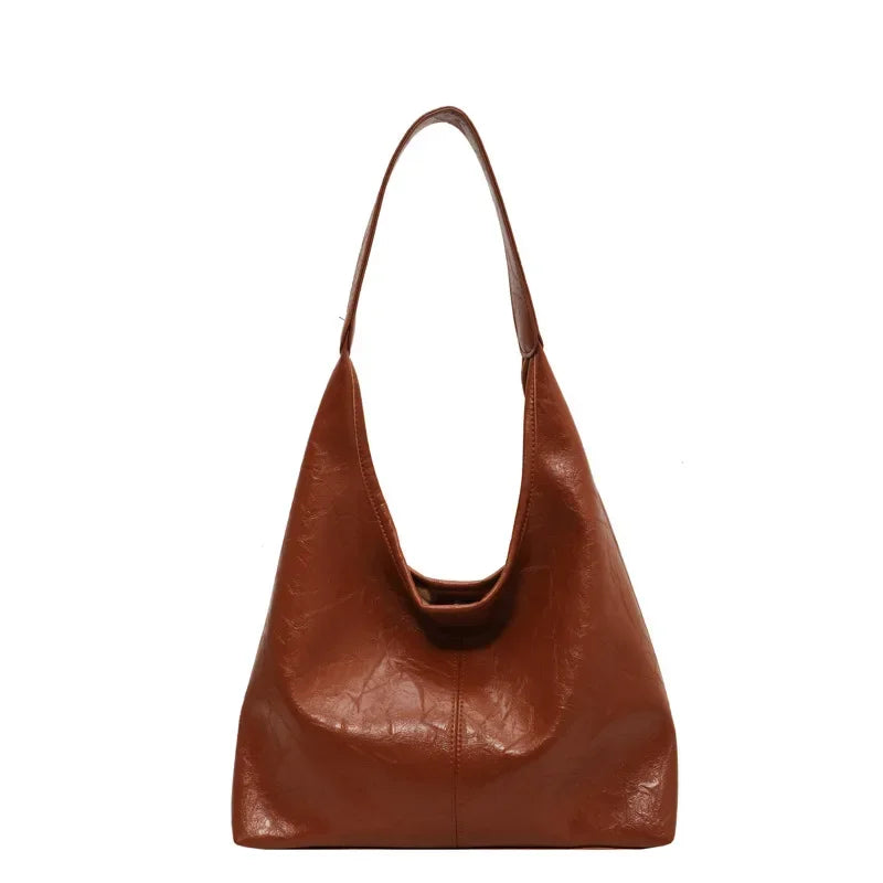 Soft PU Leather Shoulder Bag for Women Wedding Totes All-match Commuter Underarm Bag Bolso Mujer Fashion Large Capacity Handbag
