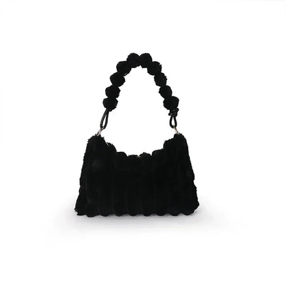 Soft Plush Shoulder Bags For Women 2022 Winter New Designer Purses And Handbags Luxury Underarm Hobo Tote Large Capacity Fur Bag