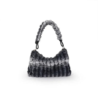 Soft Plush Shoulder Bags For Women 2022 Winter New Designer Purses And Handbags Luxury Underarm Hobo Tote Large Capacity Fur Bag