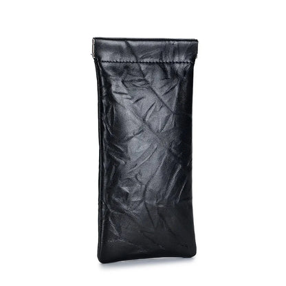 Soft Sunglasses Case Squeeze Top Leather Glasses Lightweight Spring Storage Eyeglass Pouch Holder