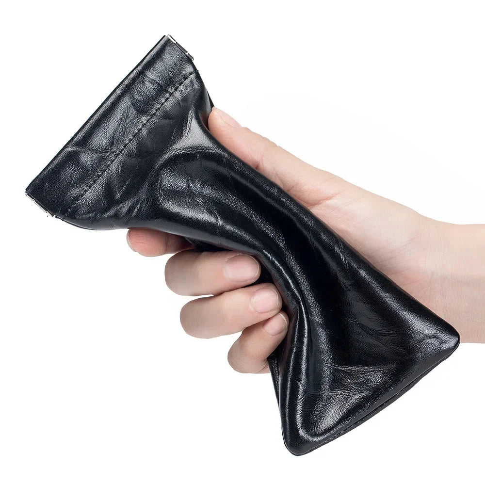 Soft Sunglasses Case Squeeze Top Leather Glasses Lightweight Spring Storage Eyeglass Pouch Holder