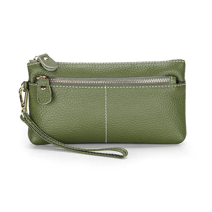 Soft Versatile Day Clutches Genuine Leather Zipper Large Wristlet Women's Clutch Bag Purse Wallet