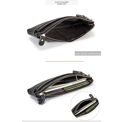 Soft Versatile Day Clutches Genuine Leather Zipper Large Wristlet Women's Clutch Bag Purse Wallet