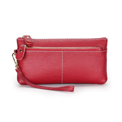 Soft Versatile Day Clutches Genuine Leather Zipper Large Wristlet Women's Clutch Bag Purse Wallet