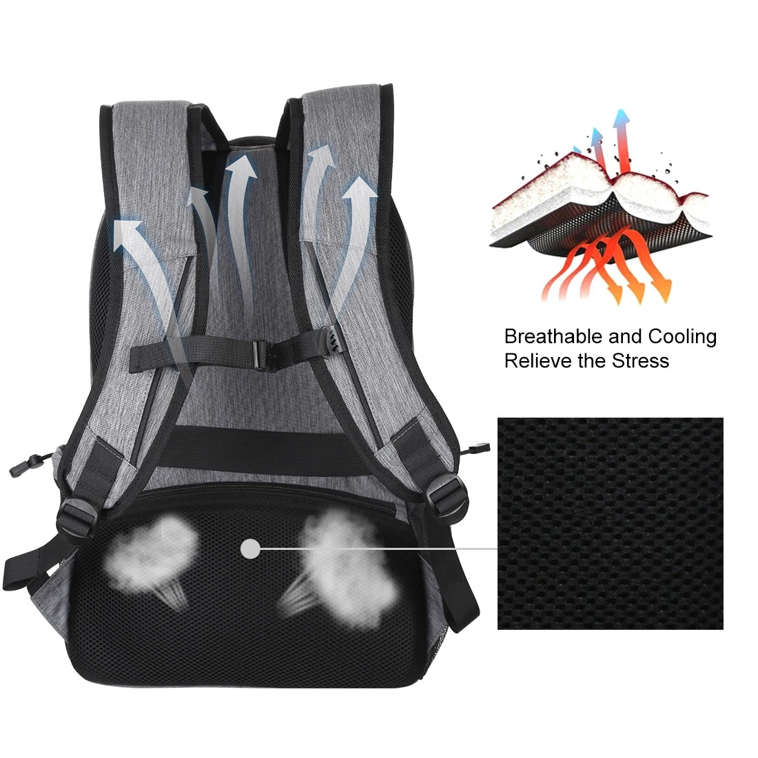 Solar Backpack 14W Solar Panel Powered Backpack USB charging men notebook bags business laptop backpack