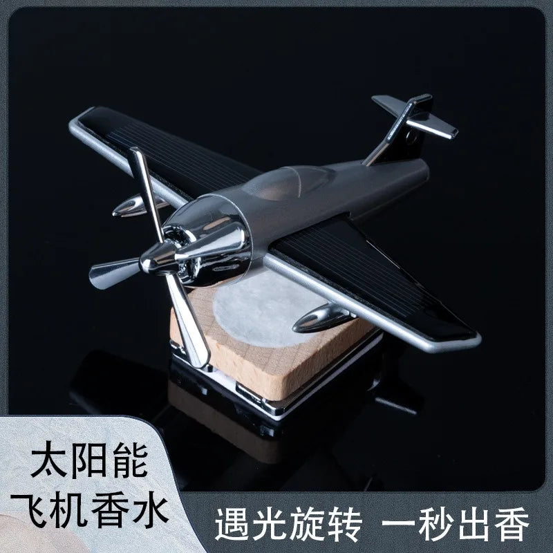 Solar Energy Rotate Helicopter Car Ornaments Aromatherapy Decor