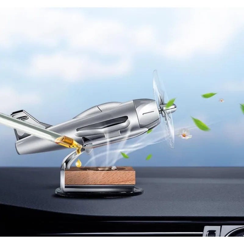 Solar Energy Rotate Helicopter Car Ornaments Aromatherapy Decor