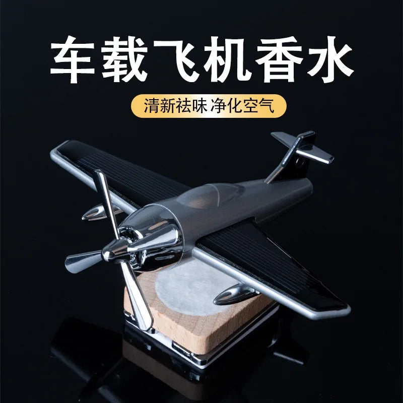 Solar Energy Rotate Helicopter Car Ornaments Aromatherapy Decor
