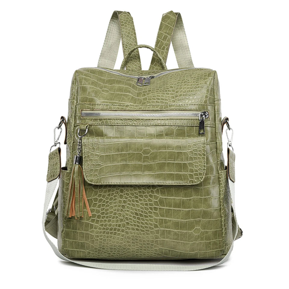 Solid Backpack Large Capacity Shoulder Bags Luxury Designer Travel Bag Soft Leather Large Capacity School Bags for Teenage Girls