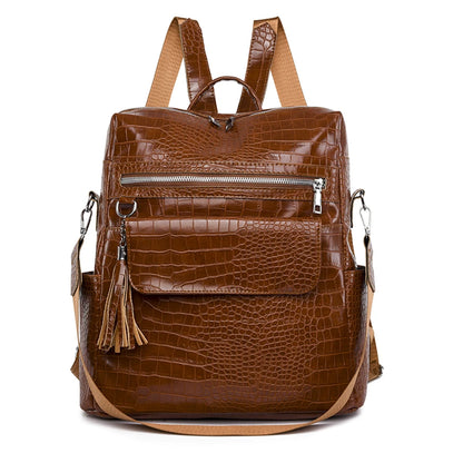 Solid Backpack Large Capacity Shoulder Bags Luxury Designer Travel Bag Soft Leather Large Capacity School Bags for Teenage Girls