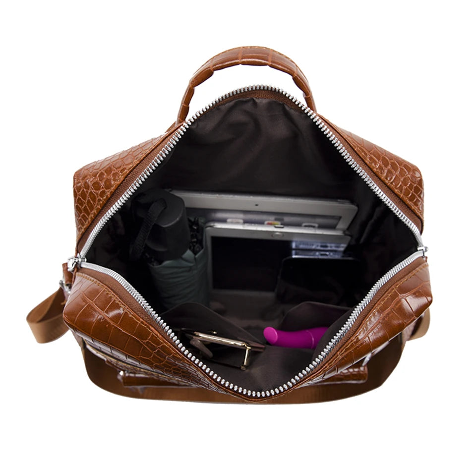 Solid Backpack Large Capacity Shoulder Bags Luxury Designer Travel Bag Soft Leather Large Capacity School Bags for Teenage Girls