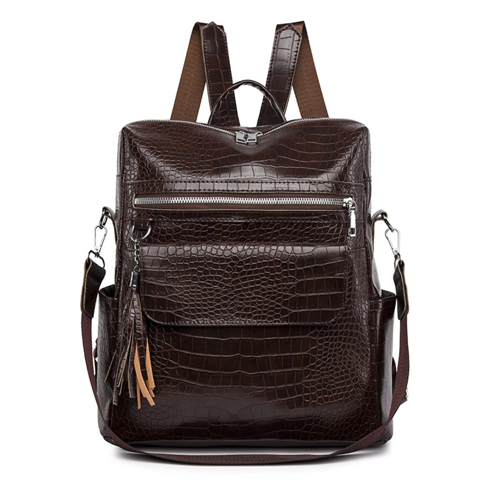Solid Backpack Large Capacity Shoulder Bags Luxury Designer Travel Bag Soft Leather Large Capacity School Bags for Teenage Girls