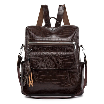 Solid Backpack Large Capacity Shoulder Bags Luxury Designer Travel Bag Soft Leather Large Capacity School Bags for Teenage Girls