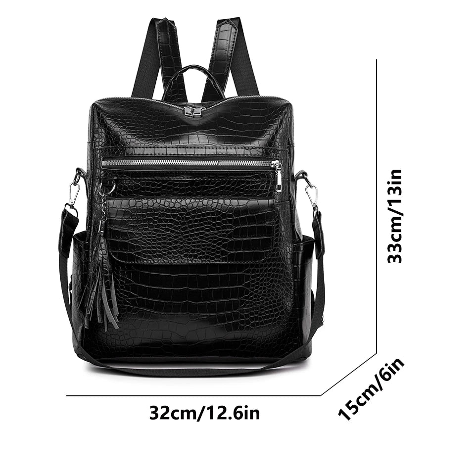 Solid Backpack Large Capacity Shoulder Bags Luxury Designer Travel Bag Soft Leather Large Capacity School Bags for Teenage Girls