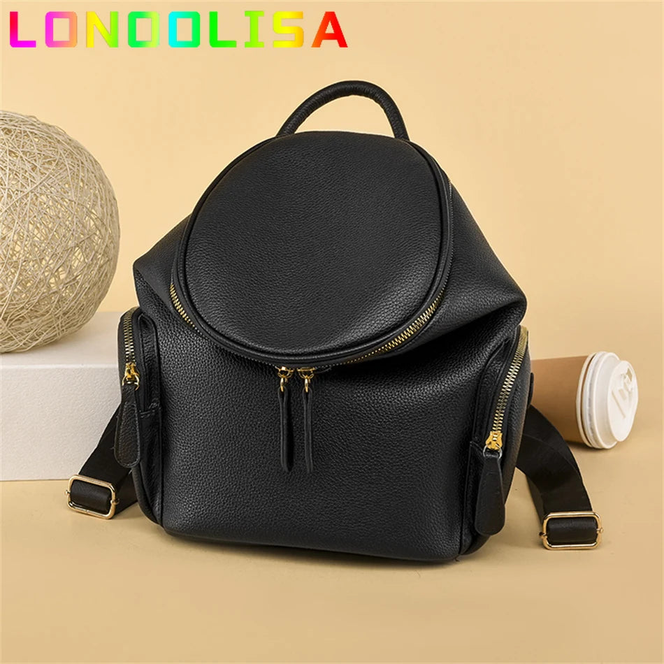 Solid Color Backpacks Purses 2022 PU Leather Female Large Capacity Rucksack Mochilas High Quality Ladies Bookbags for Teen Girls