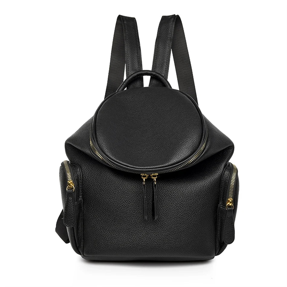 Solid Color Backpacks Purses 2022 PU Leather Female Large Capacity Rucksack Mochilas High Quality Ladies Bookbags for Teen Girls