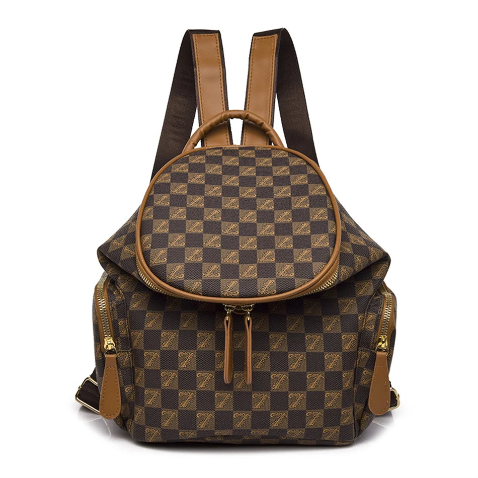 Solid Color Backpacks Purses 2022 PU Leather Female Large Capacity Rucksack Mochilas High Quality Ladies Bookbags for Teen Girls