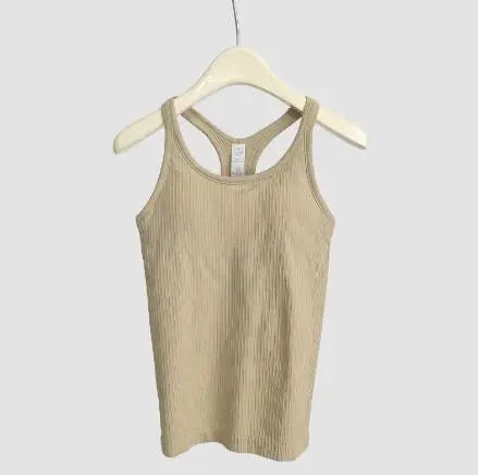Solid Color Basic Ribbed Tank Top Women Summer Sleeveless Streetwear Soft Tee
