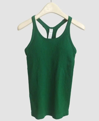 Solid Color Basic Ribbed Tank Top Women Summer Sleeveless Streetwear Soft Tee