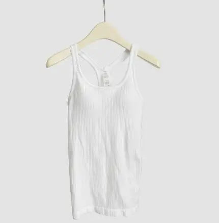 Solid Color Basic Ribbed Tank Top Women Summer Sleeveless Streetwear Soft Tee