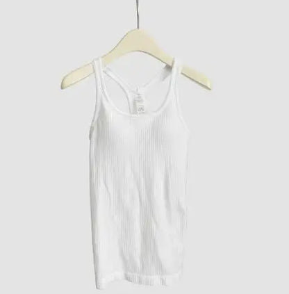 Solid Color Basic Ribbed Tank Top Women Summer Sleeveless Streetwear Soft Tee