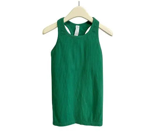 Solid Color Basic Ribbed Tank Top Women Summer Sleeveless Streetwear Soft Tee