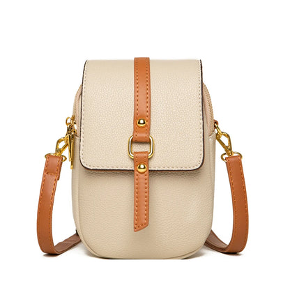 Solid Color Cell Phone Mini Bag Women Pu Leather Shoulder Messenger Small Bags High Quality Ladies Shopper Handbags and Purses