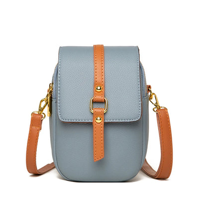 Solid Color Cell Phone Mini Bag Women Pu Leather Shoulder Messenger Small Bags High Quality Ladies Shopper Handbags and Purses
