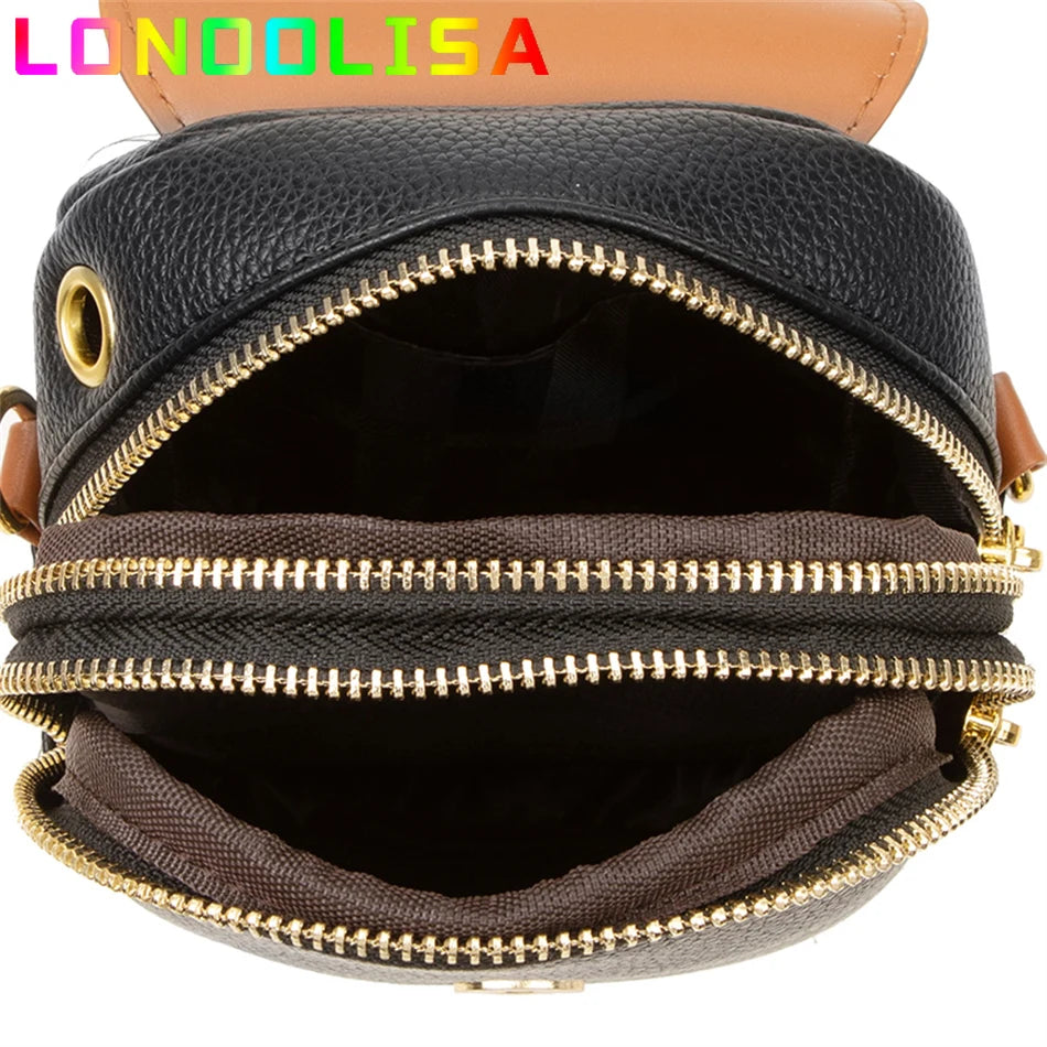 Solid Color Cell Phone Mini Bag Women Pu Leather Shoulder Messenger Small Bags High Quality Ladies Shopper Handbags and Purses