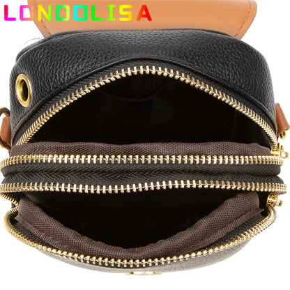 Solid Color Cell Phone Mini Bag Women Pu Leather Shoulder Messenger Small Bags High Quality Ladies Shopper Handbags and Purses