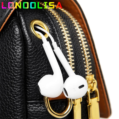 Solid Color Cell Phone Mini Bag Women Pu Leather Shoulder Messenger Small Bags High Quality Ladies Shopper Handbags and Purses