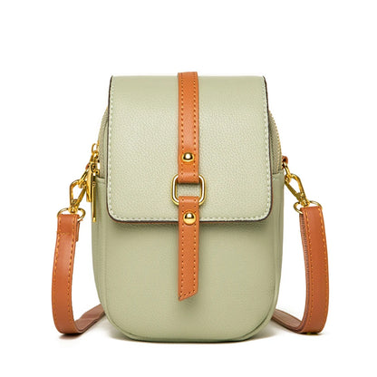 Solid Color Cell Phone Mini Bag Women Pu Leather Shoulder Messenger Small Bags High Quality Ladies Shopper Handbags and Purses